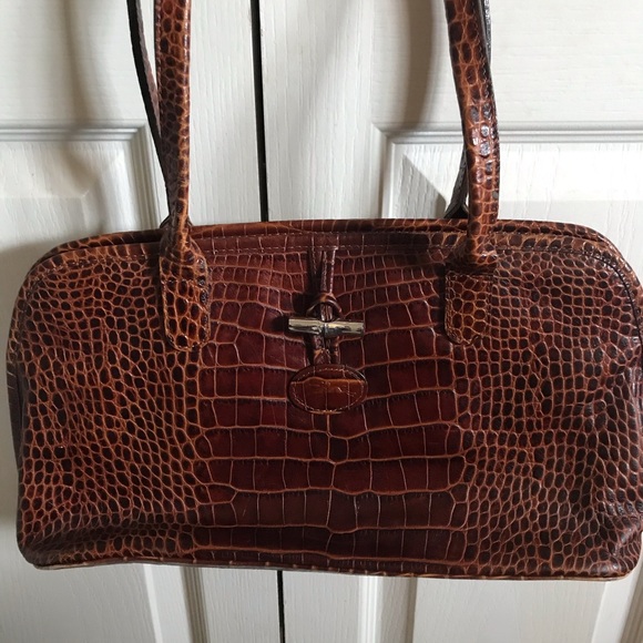 Longchamp vintage embossed leather brown purse - Picture 3 of 11